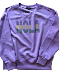 Scuba sweatshirt with NOLA rhinestone appliqué