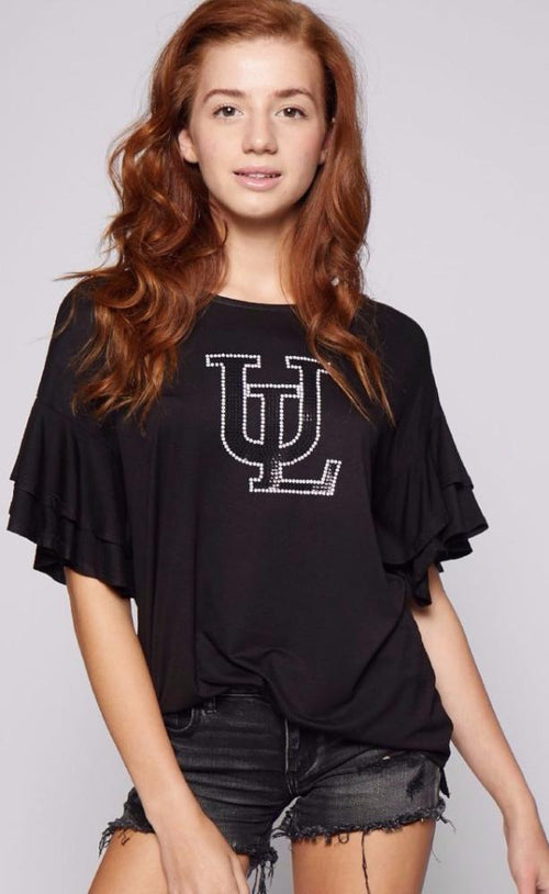 UL Knit Top with Sequins Logo