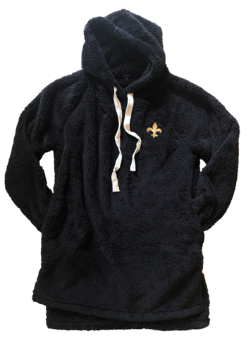 Black Sherpa Vest with Embroidered Gold FDL