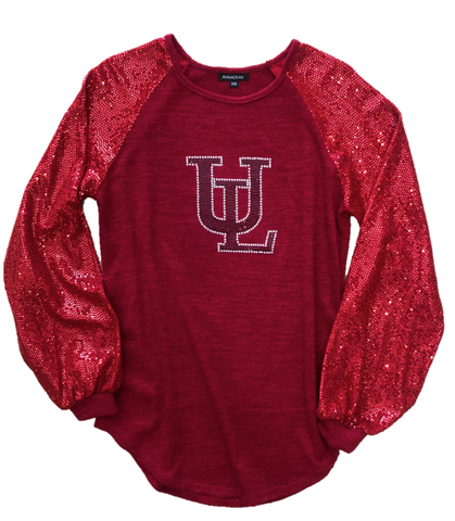 UL Knit Top with Sequins Logo