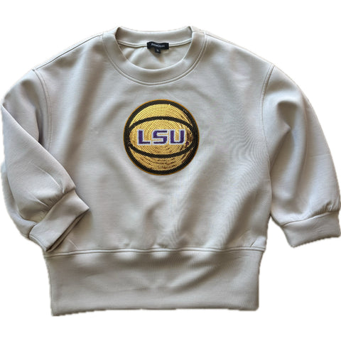 Scuba cropped sweatshirt with chenille