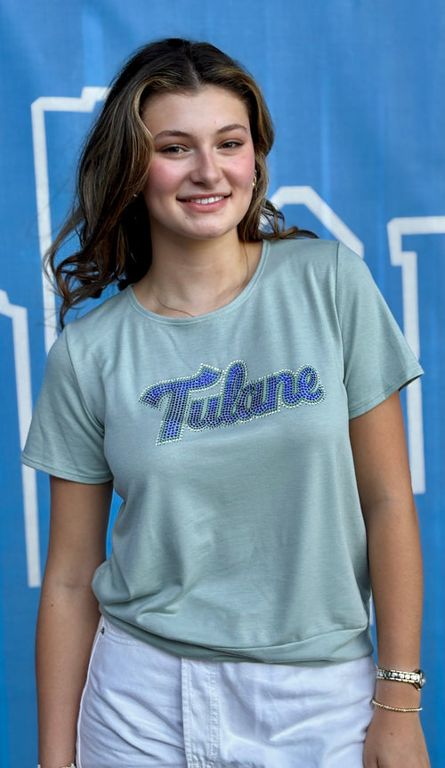 Tulane French Terry Banded Top