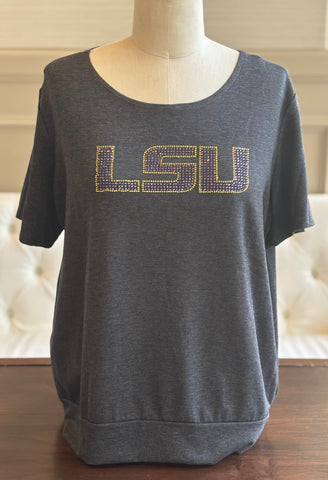 LSU Sequins Crop Tank