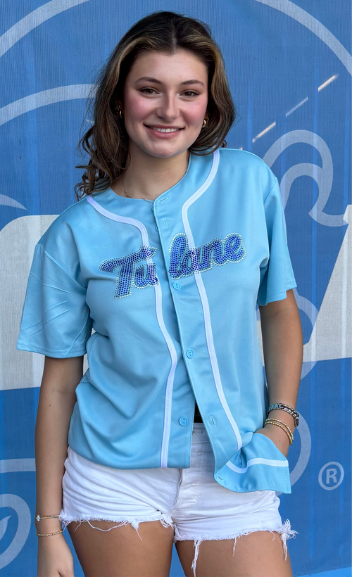 Tulane Baseball Jersey with Rhinestone