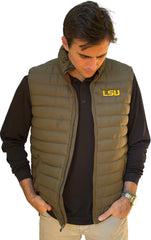 LSU Olive Puffer Vest