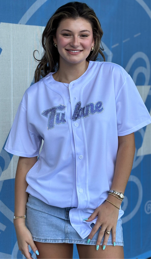 Tulane Rhinestone Baseball Jersey