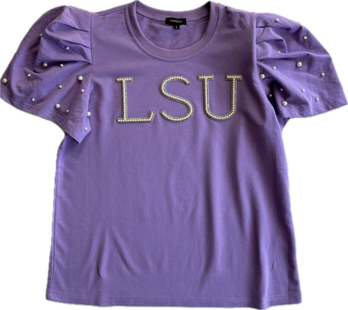 LSU Puff Sleeve Top