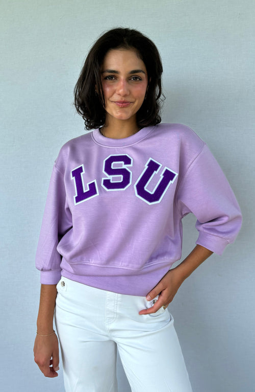 Scuba cropped sweatshirt with chenille
