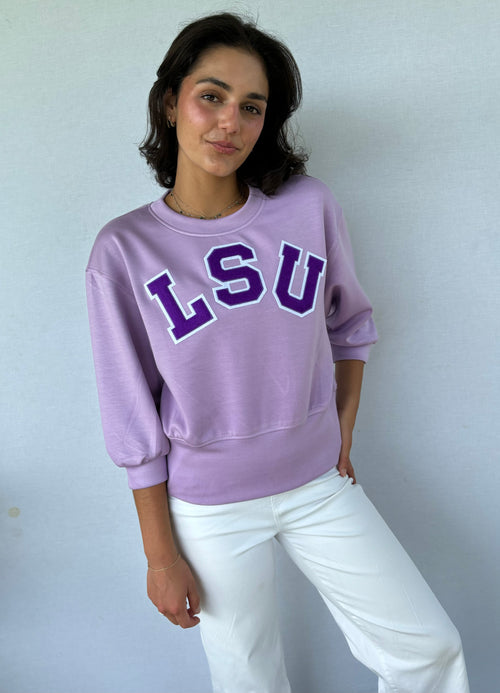 Scuba cropped sweatshirt with chenille