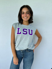 French Terry Muscle tee with Chenille Appliqué