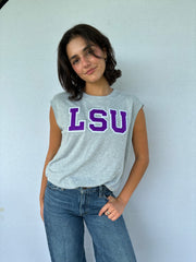 French Terry Muscle tee with Chenille Appliqué