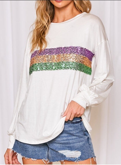 Soft scoop neck with Sequins MG Sleeves